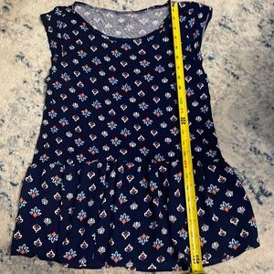 Flowy mixed media top. Length 24”, bust 16”